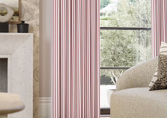 Lace Stripes, Rouge - Made to Measure Curtains - Image 5